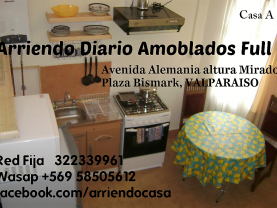 arriendo por día amoblado en valparaiso, Valparaíso